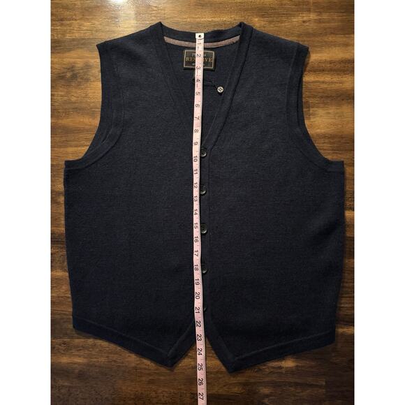 Jos A Bank Reserve Men’s Medium Sweater Vest Merino Wool Blend Knit Button Front - Picture 5 of 5